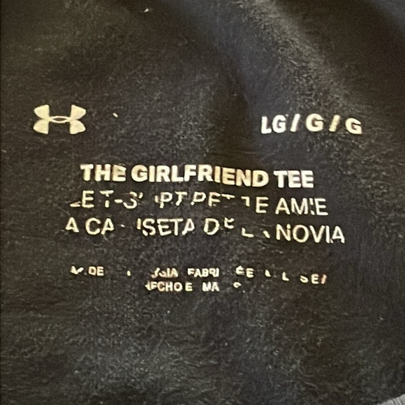 Large Under Armour The Girlfriend Tee black white graphic short sleeve shirt top - Picture 11 of 15